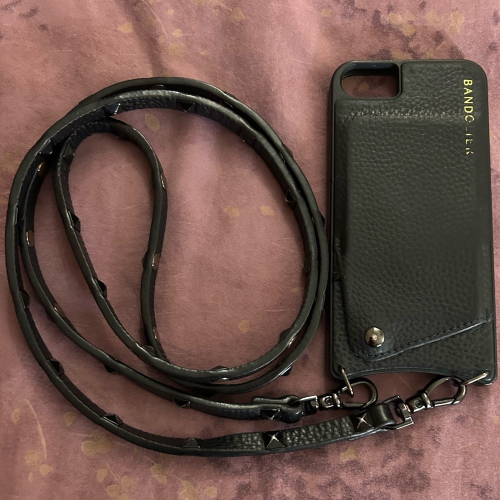Bandolier IPhone SE 2nd gen case with studded strap